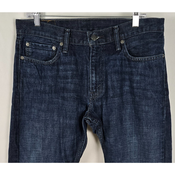 Levi's 514 Jeans Men's 34 x 28.5 Blue Dark Wash Classic Straight Fit Cotton EUC - Picture 2 of 16